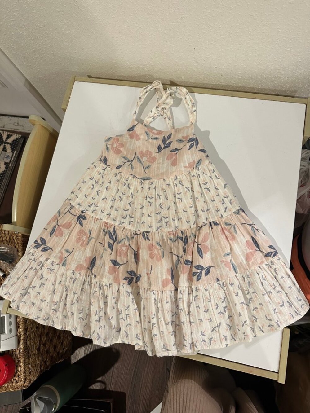 Catherine Malandrino Girls Tiered Floral Halter Dress Size 5T